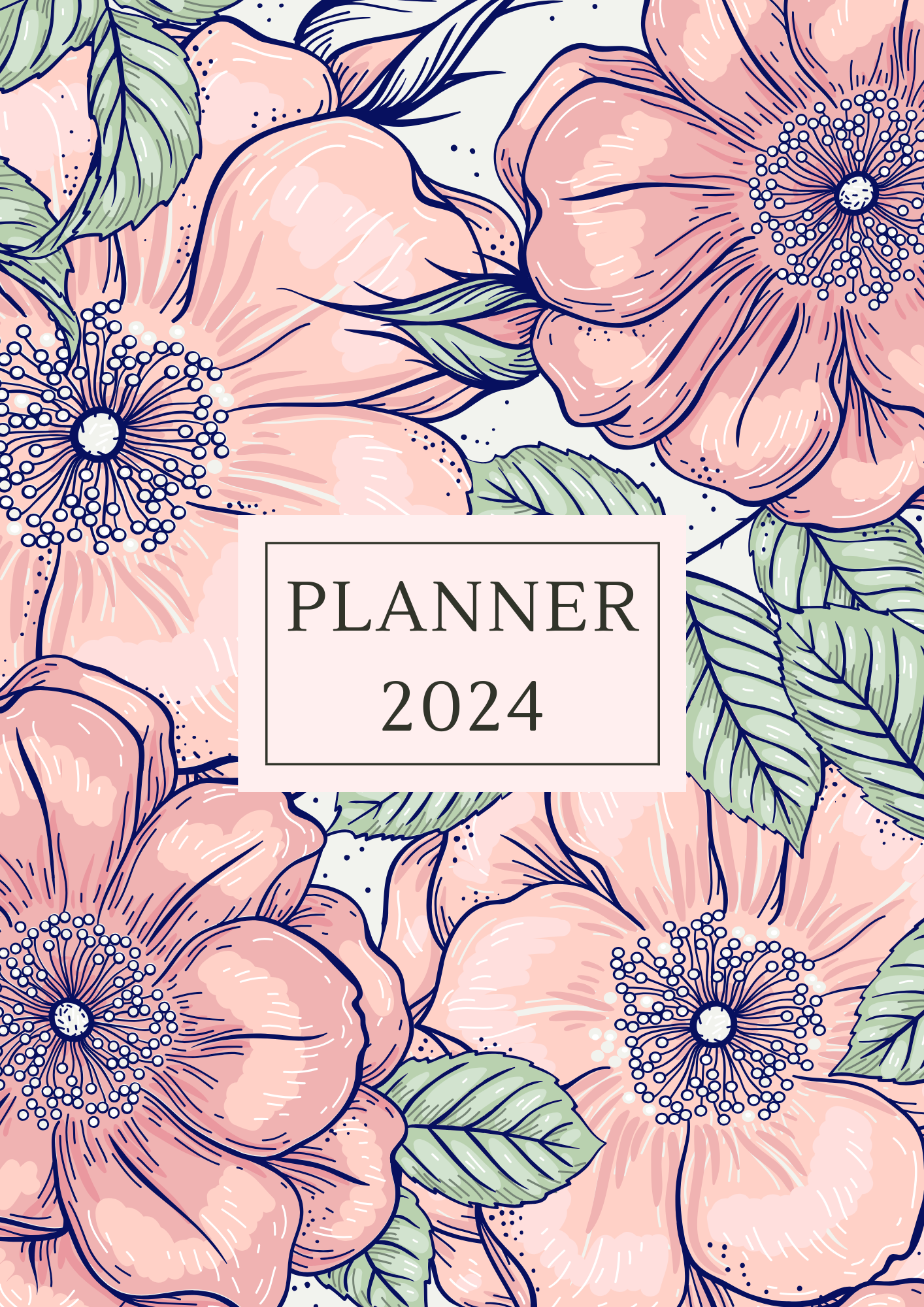 Purple Watercolor Floral 2024 Planner